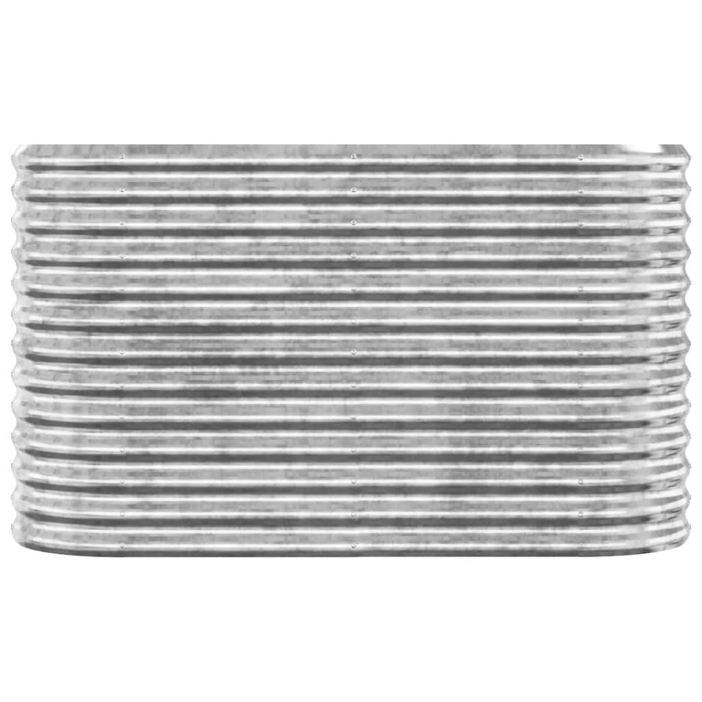 Garden Raised Bed Powder-Coated Steel 114x40x68 cm Silver