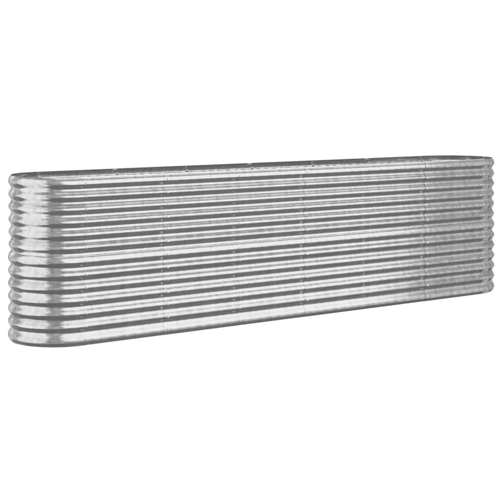 Garden Raised Bed Powder-Coated Steel 260x40x68 cm Silver