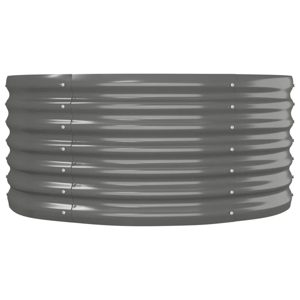 Garden Raised Bed Powder-Coated Steel 152x80x36 cm Grey