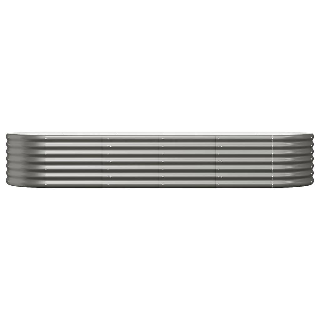 Garden Raised Bed Galvanised Steel 224x80x36 cm Grey