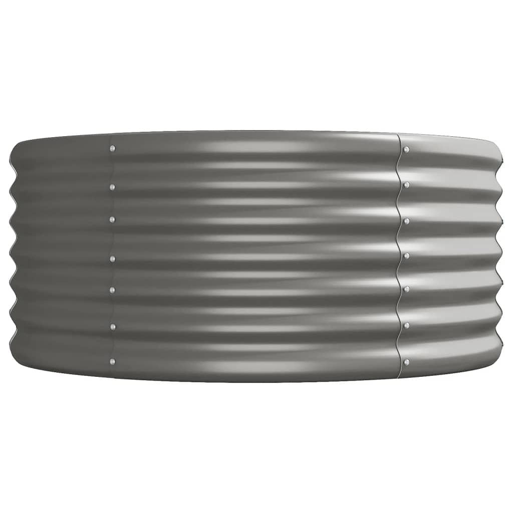 Garden Raised Bed Galvanised Steel 224x80x36 cm Grey