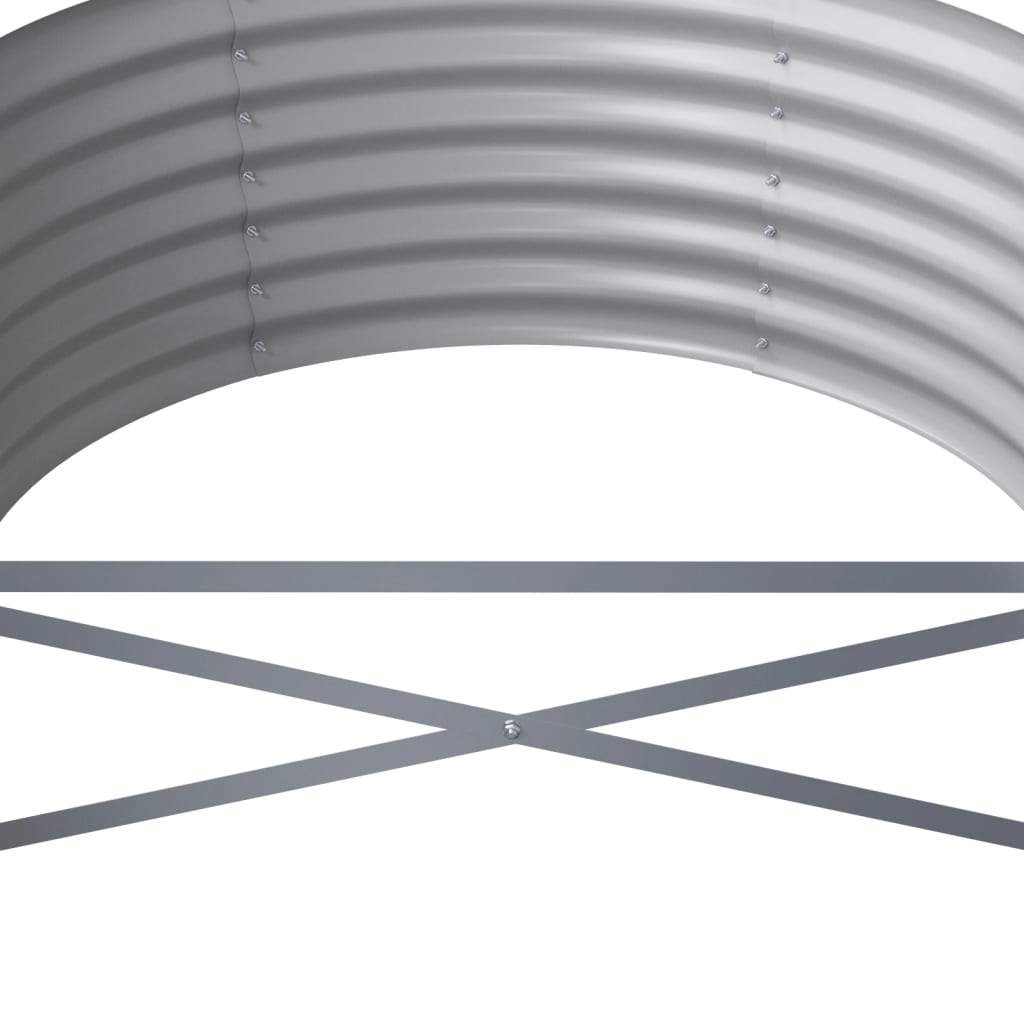 Garden Raised Bed Galvanised Steel 224x80x36 cm Grey