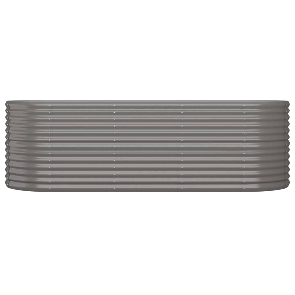 Garden Raised Bed Galvanised Steel 224x80x68 cm Grey