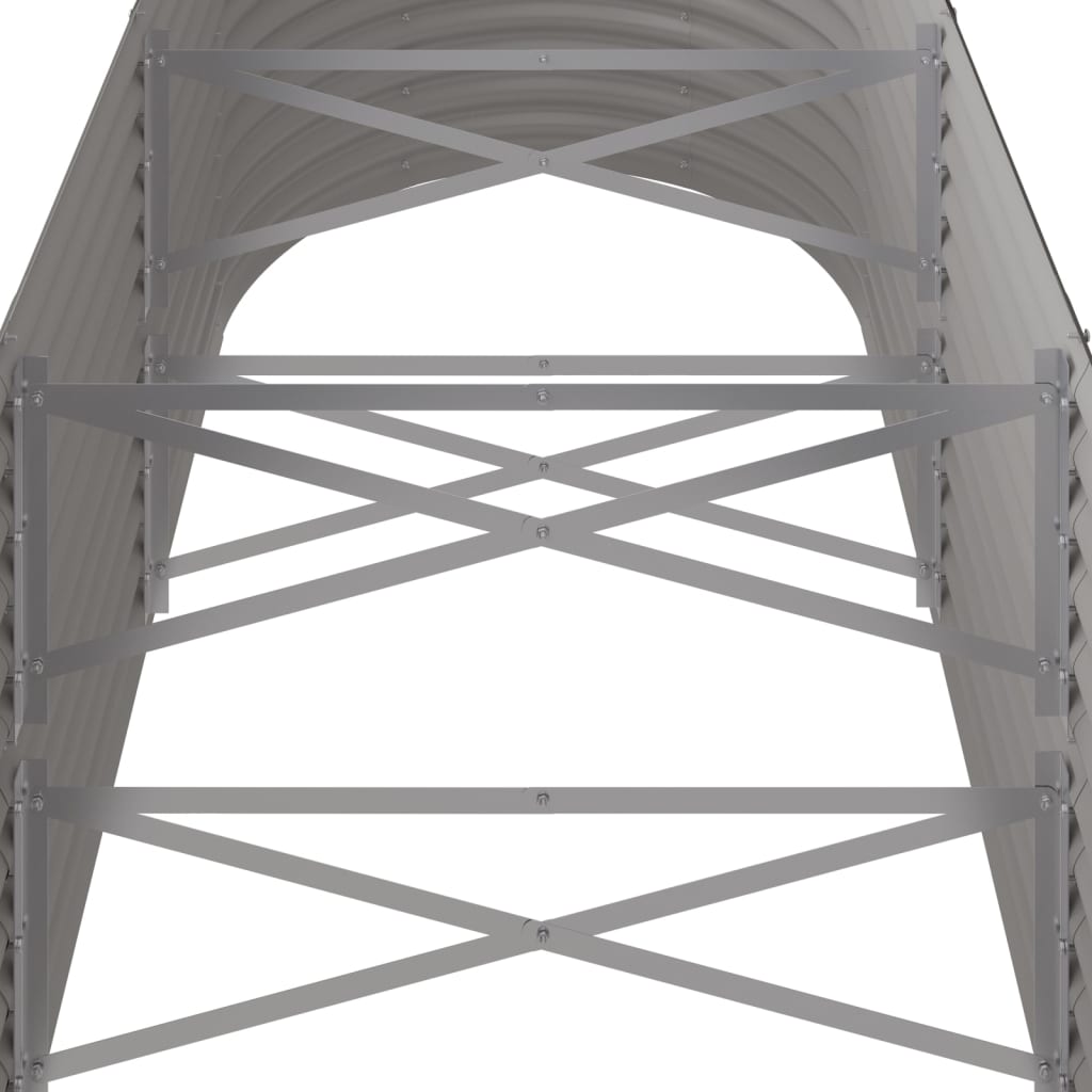 Garden Raised Bed Galvanised Steel 224x80x68 cm Grey