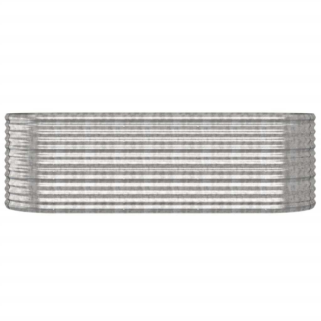 Garden Raised Bed Powder-Coated Steel 224x80x68 cm Silver