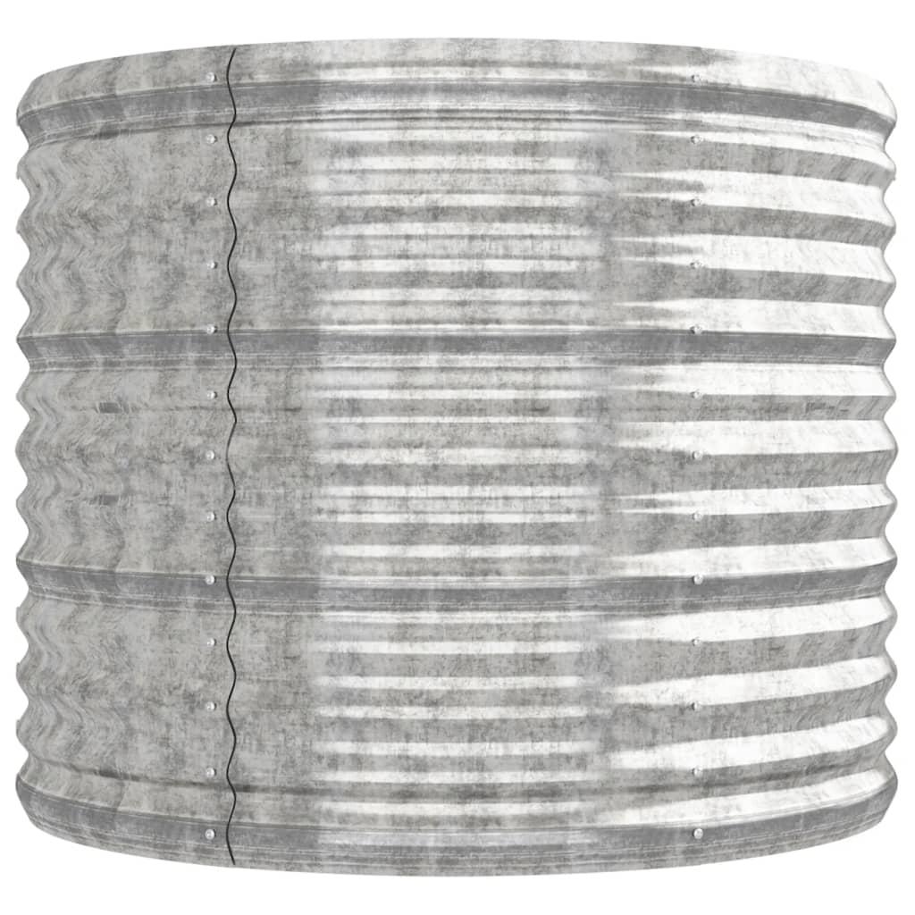 Garden Raised Bed Powder-Coated Steel 224x80x68 cm Silver