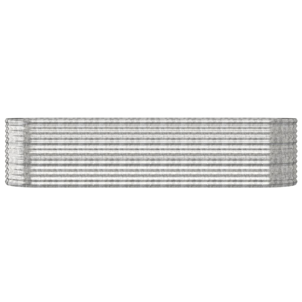 Garden Raised Bed Galvanised Steel 296x80x68 cm Silver