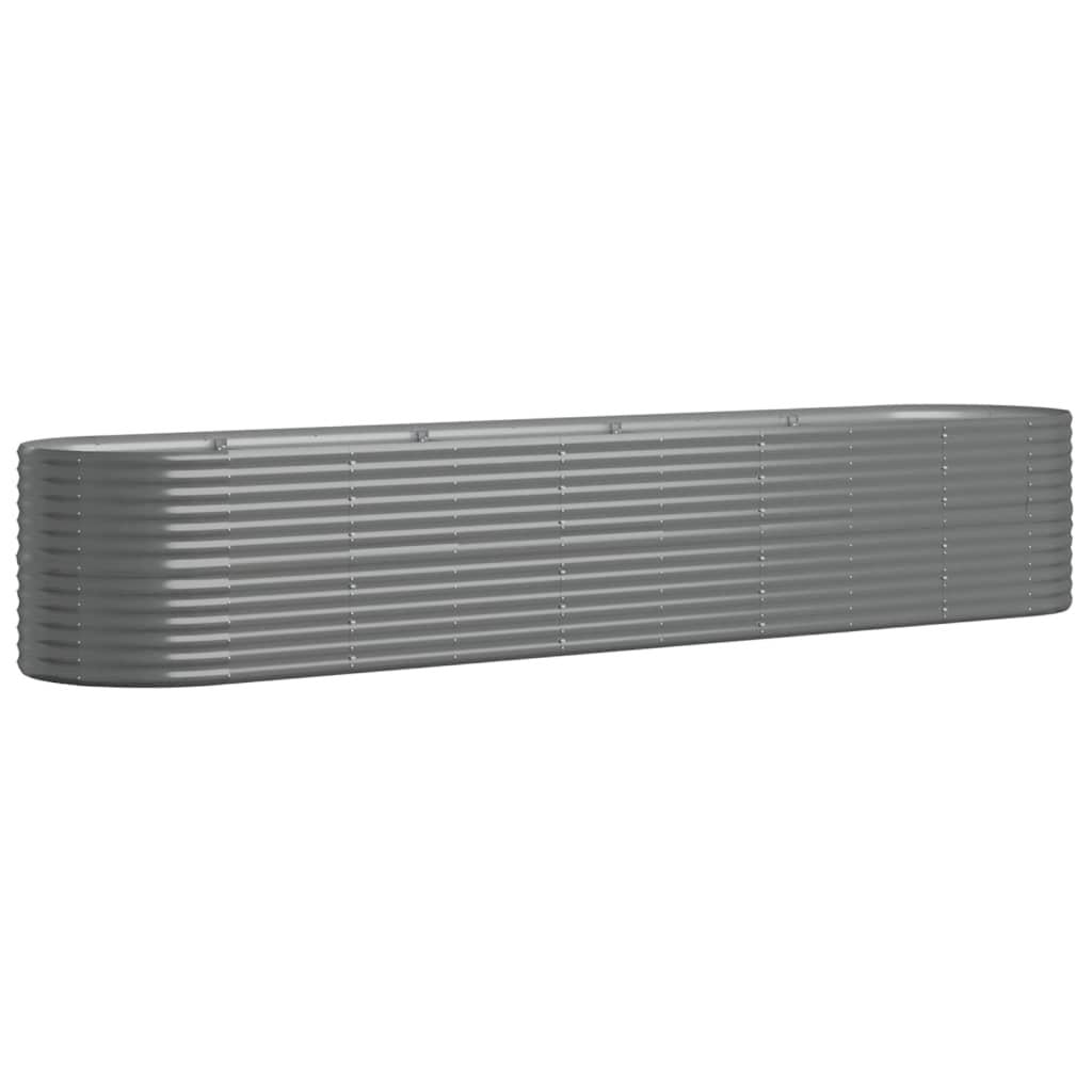 Garden Raised Bed Galvanised Steel 368x80x68 cm Grey