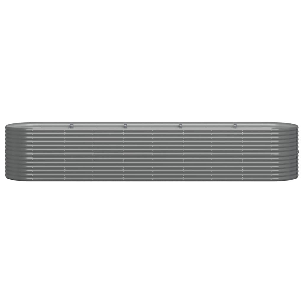 Garden Raised Bed Galvanised Steel 368x80x68 cm Grey