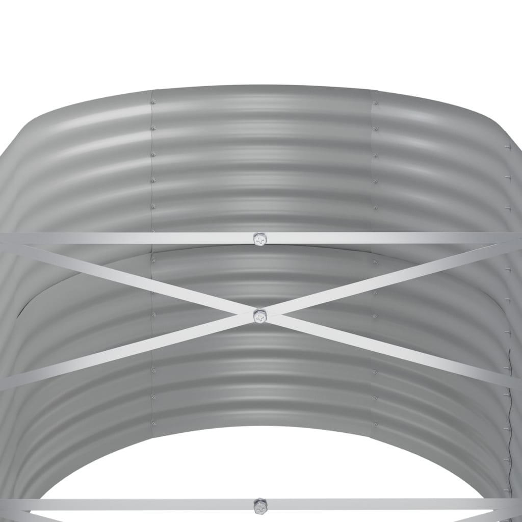 Garden Raised Bed Galvanised Steel 368x80x68 cm Grey