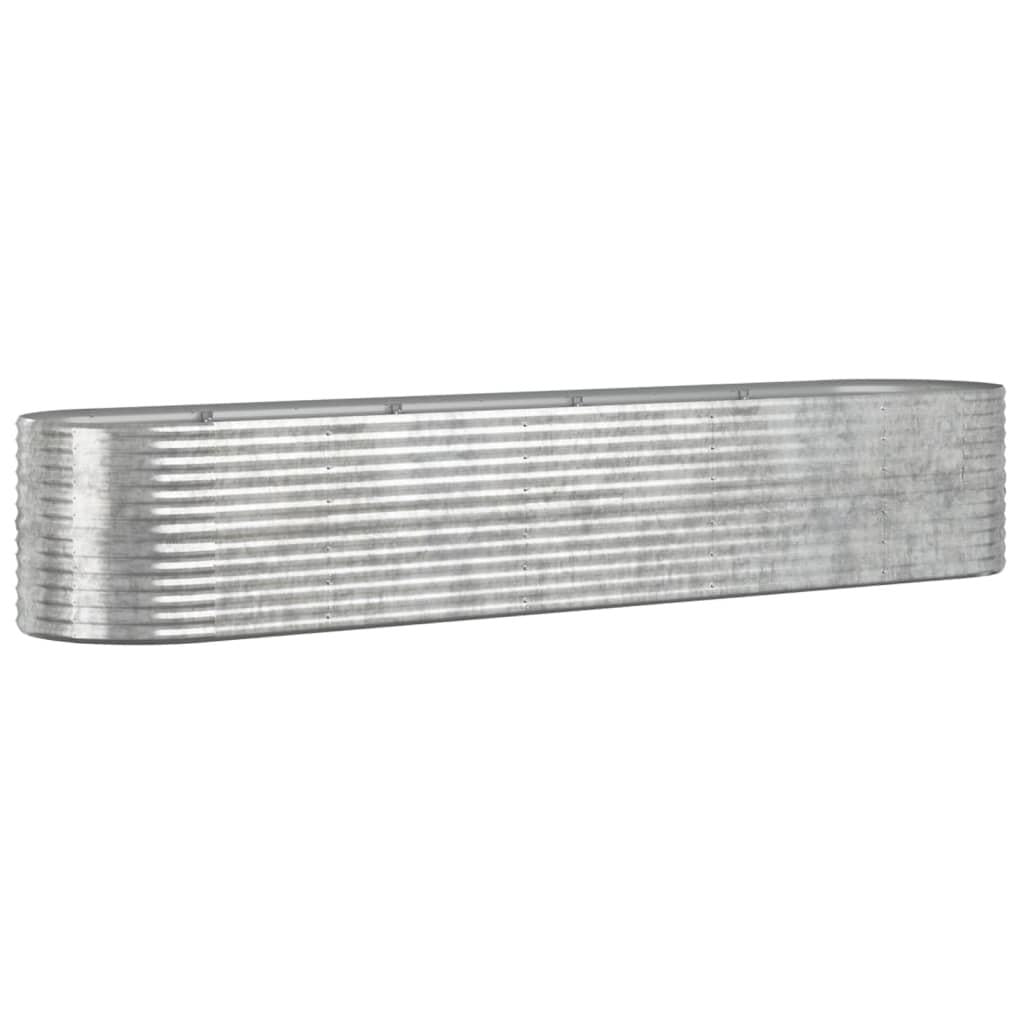 Garden Raised Bed Galvanised Steel 368x80x68 cm Silver