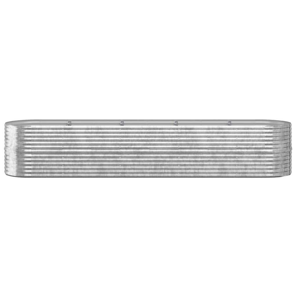 Garden Raised Bed Galvanised Steel 368x80x68 cm Silver