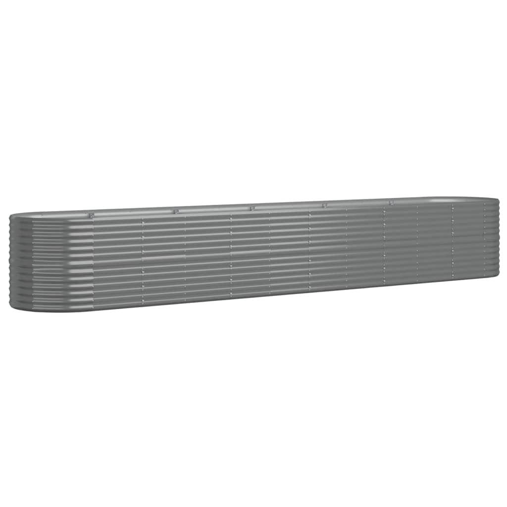 Garden Raised Bed Powder-Coated Steel 440x80x68 cm Grey