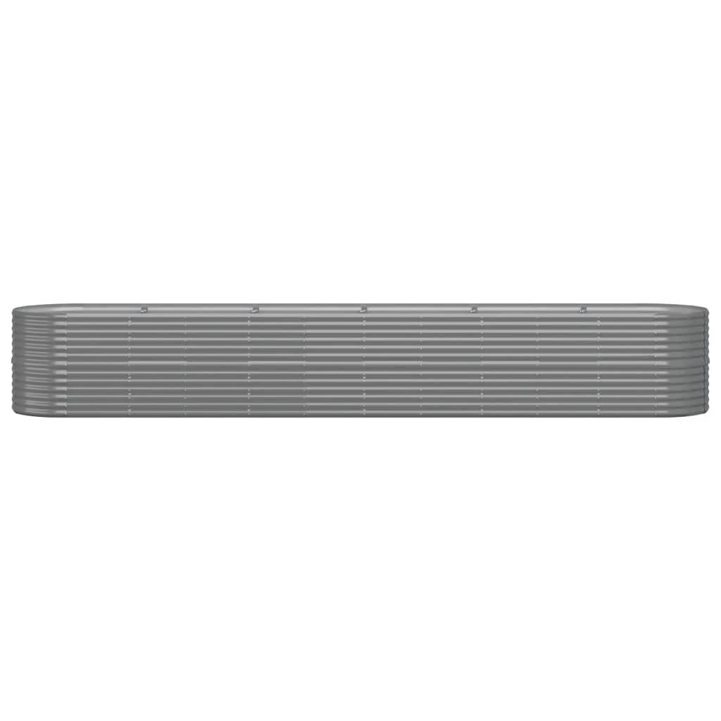 Garden Raised Bed Powder-Coated Steel 440x80x68 cm Grey