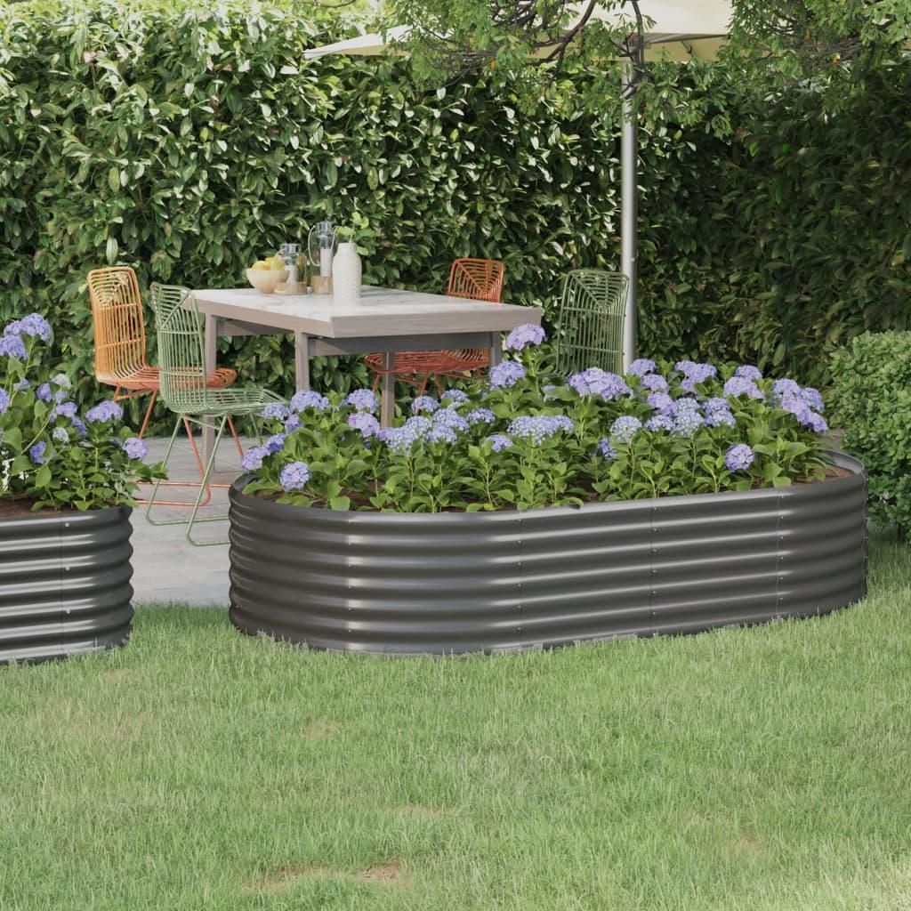Garden Raised Bed Galvanised Steel 175x100x36 cm Grey