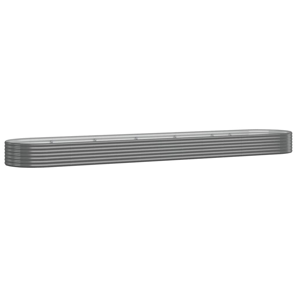 Garden Raised Bed Powder-Coated Steel 507x100x36 cm Grey
