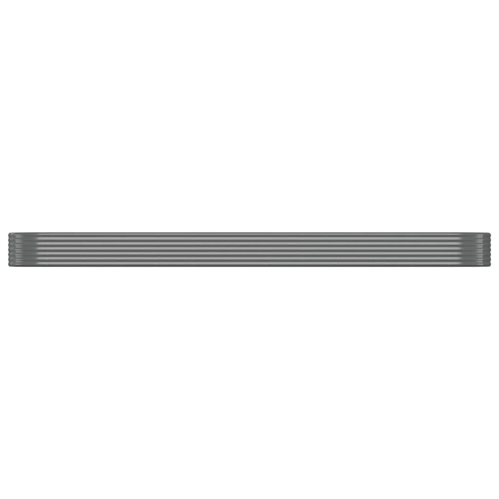 Garden Raised Bed Powder-Coated Steel 507x100x36 cm Grey