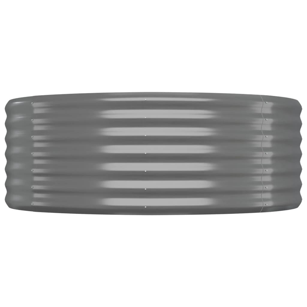 Garden Raised Bed Powder-Coated Steel 507x100x36 cm Grey