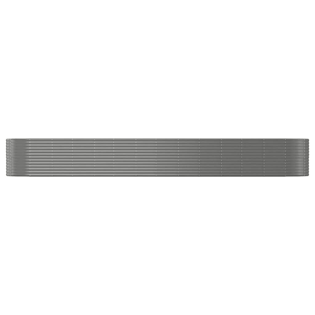 Garden Raised Bed Grey 554x100x68 cm Powder-Coated Steel