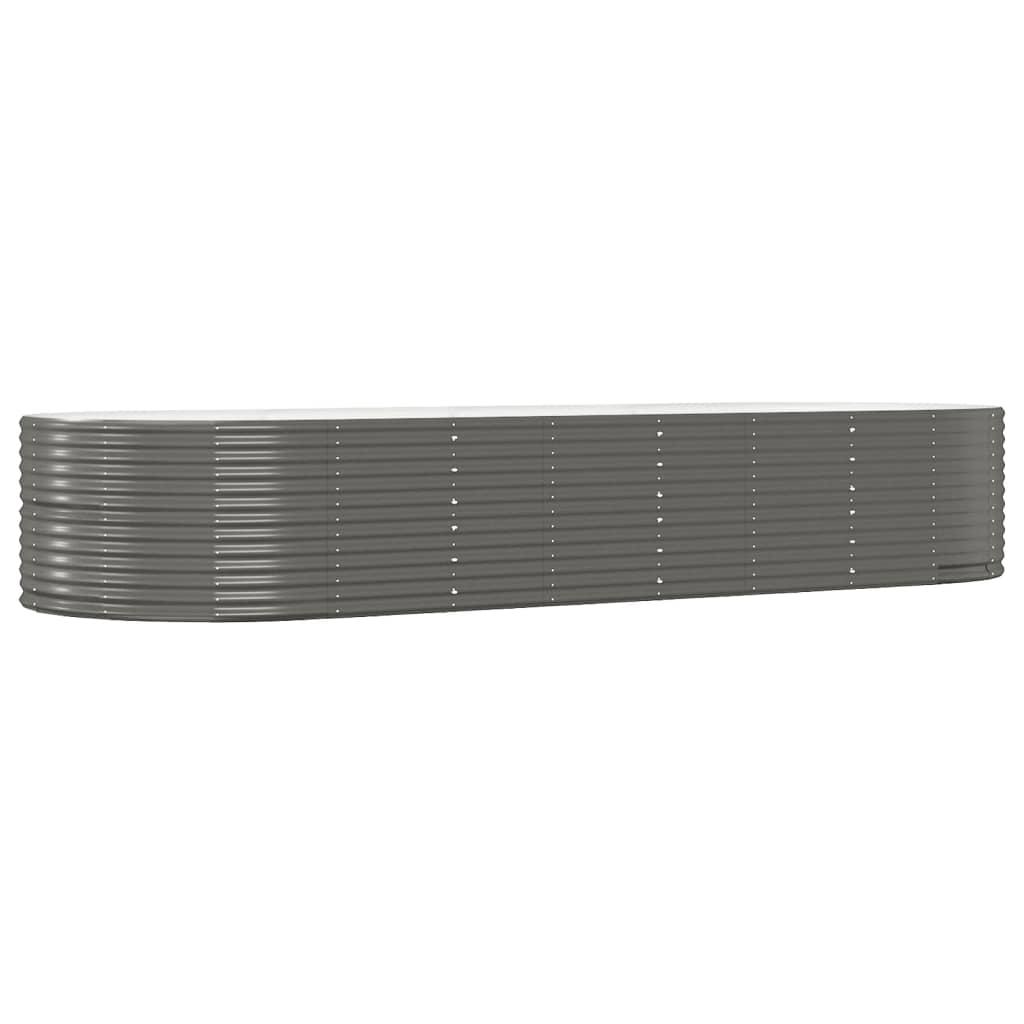 Garden Raised Bed Grey 367x140x68 cm Galvanised Steel