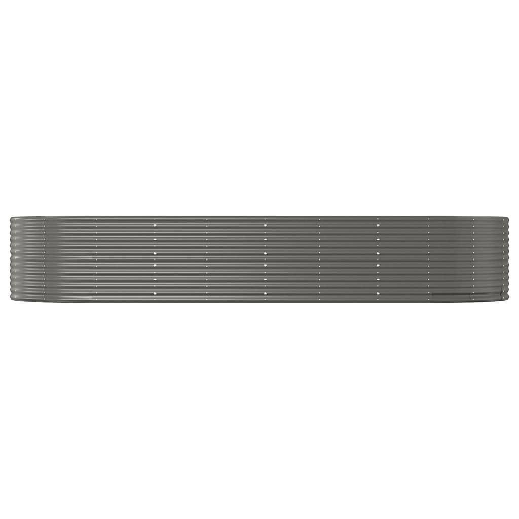Garden Raised Bed Grey 367x140x68 cm Galvanised Steel