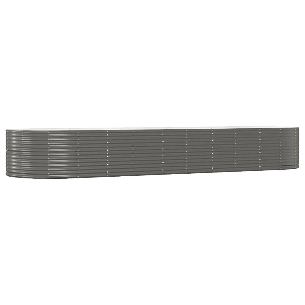 Garden Raised Bed Grey 447x140x68 cm Galvanised Steel