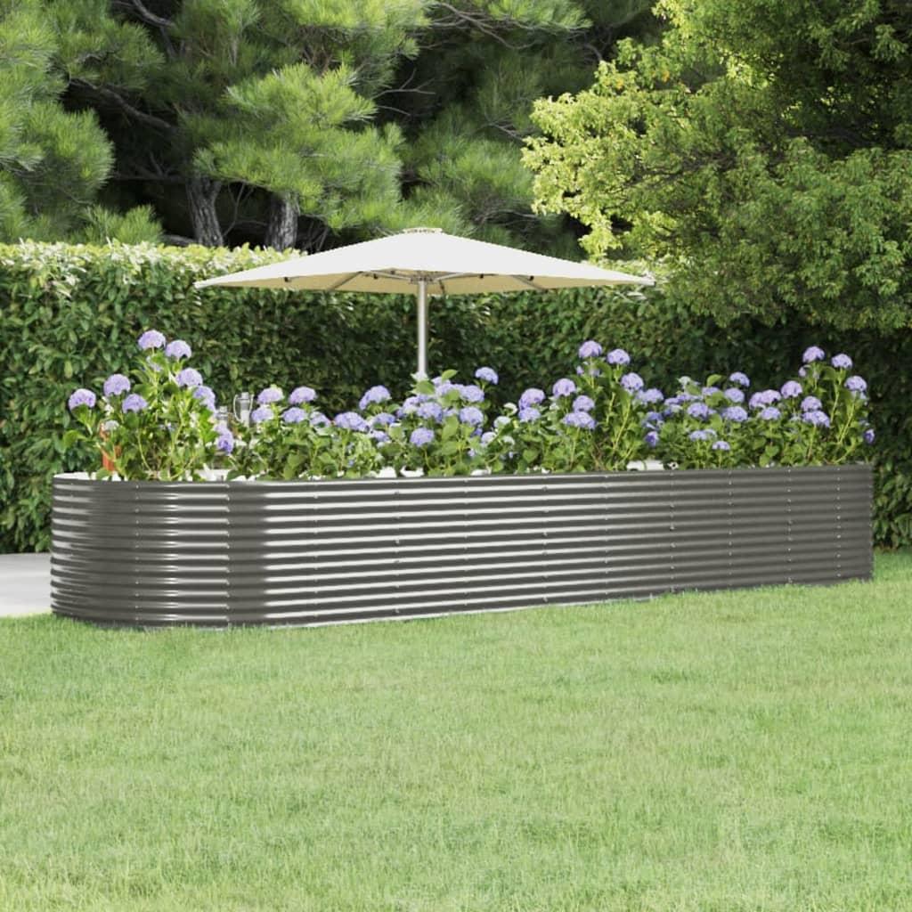 Garden Raised Bed Grey 447x140x68 cm Galvanised Steel