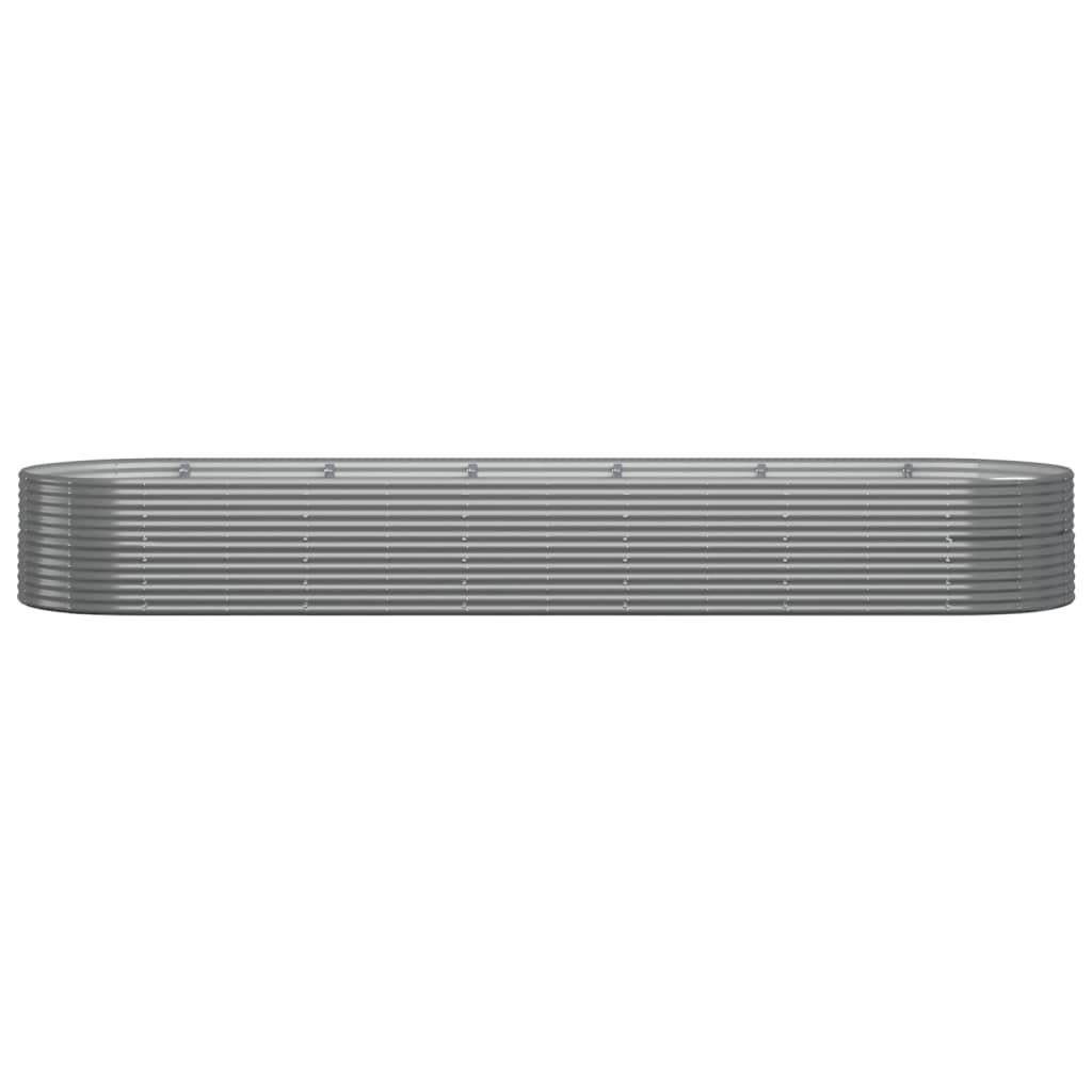 Garden Raised Bed Powder-Coated Steel 510x140x68 cm Grey