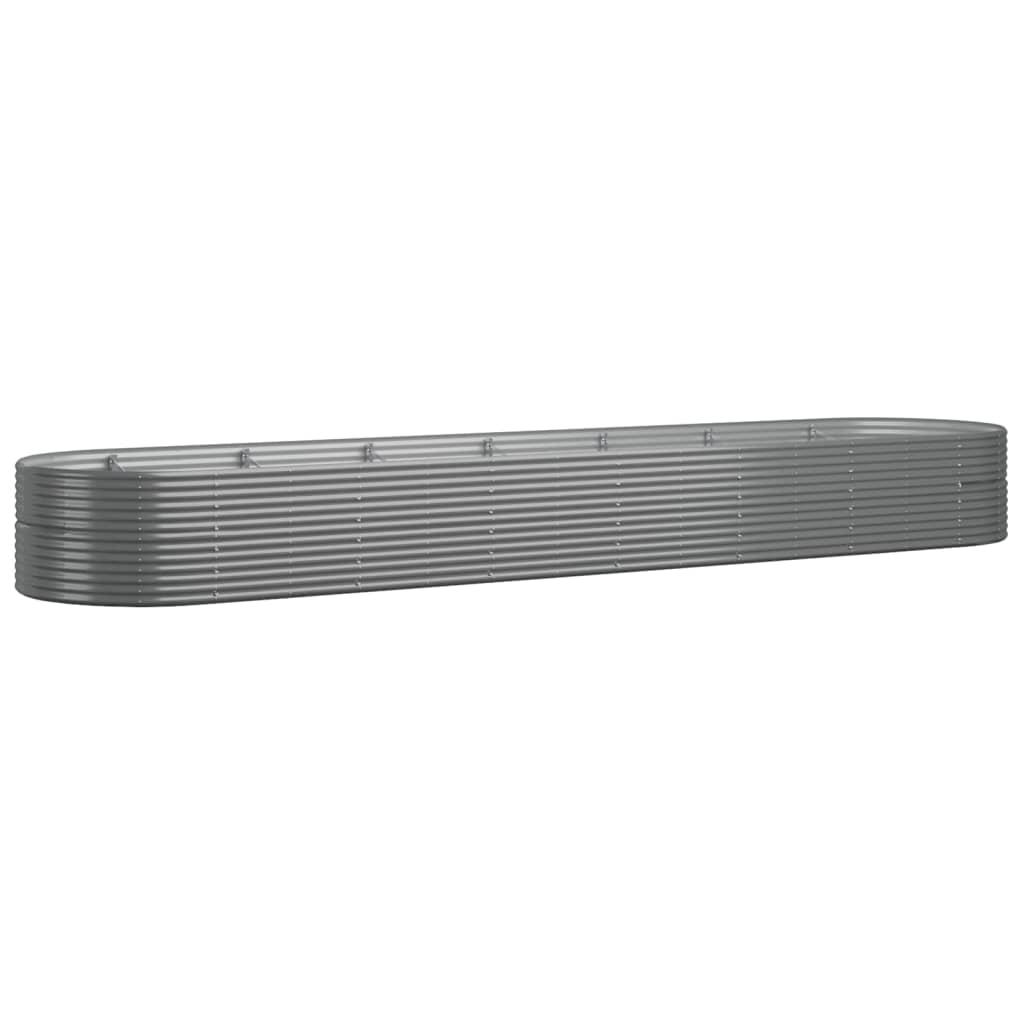 Garden Raised Bed Powder-Coated Steel 584x140x68 cm Grey