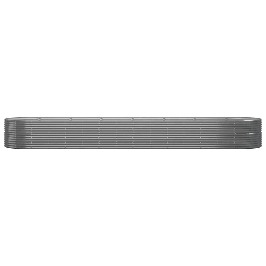 Garden Raised Bed Powder-Coated Steel 584x140x68 cm Grey