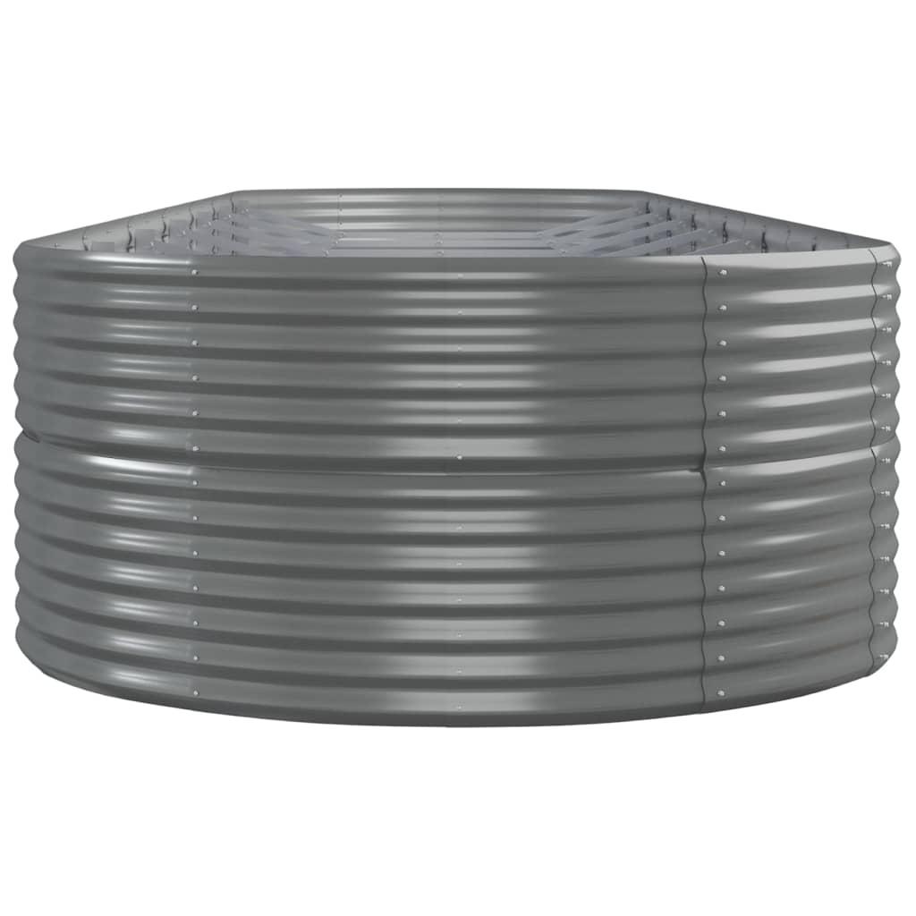Garden Raised Bed Powder-Coated Steel 584x140x68 cm Grey