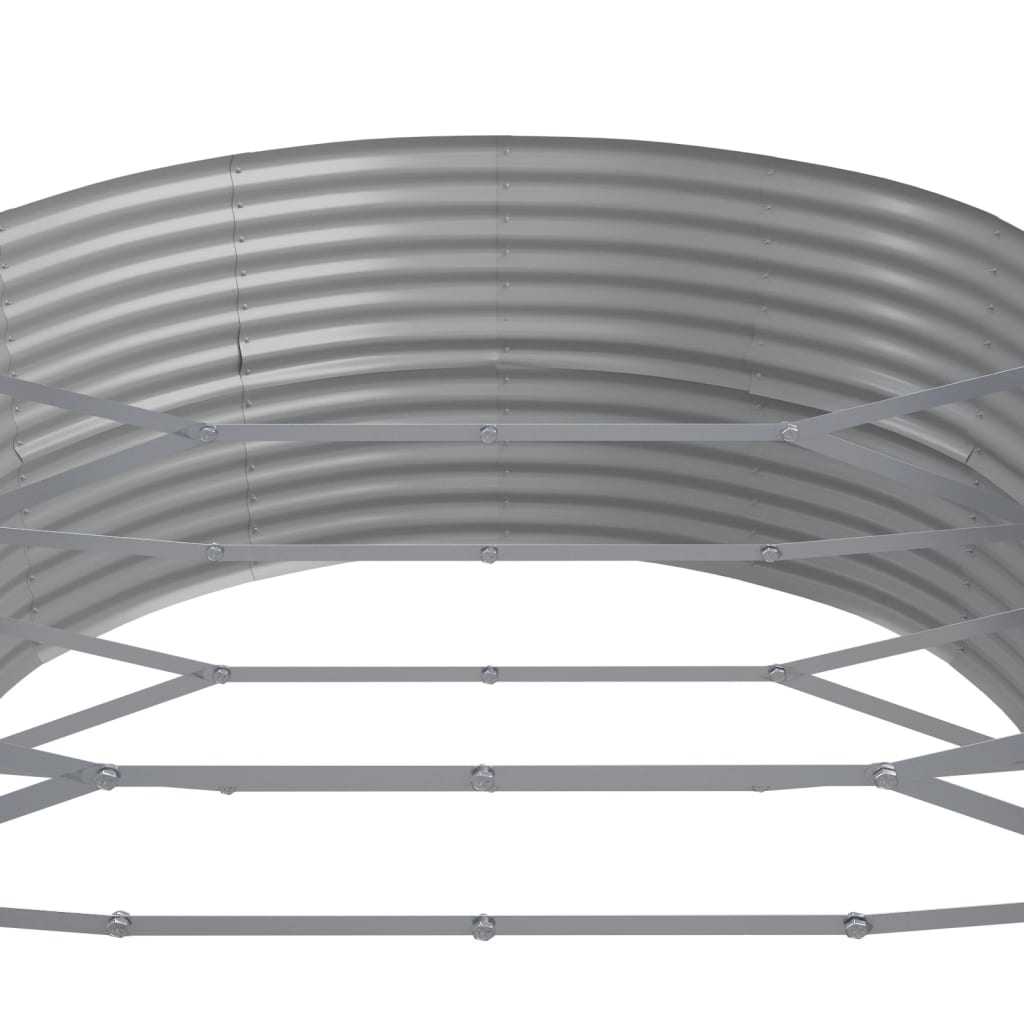 Garden Raised Bed Powder-Coated Steel 584x140x68 cm Grey