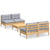 5 Piece Garden Lounge Set with Grey Cushions Pinewood
