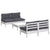5 Piece Garden Lounge Set with Anthracite Cushions Pinewood
