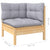 2-Seater Garden Sofa with Grey Cushions Solid Wood Pine