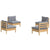 4 Piece Garden Lounge Set with Grey Cushions Pinewood