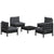5 Piece Garden Lounge Set with Anthracite Cushions Pinewood