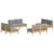 8 Piece Garden Lounge Set with Grey Cushions Pinewood
