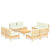 9 Piece Garden Lounge Set with Cream Cushions Pinewood