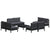 9 Piece Garden Lounge Set with Anthracite Cushions Pinewood