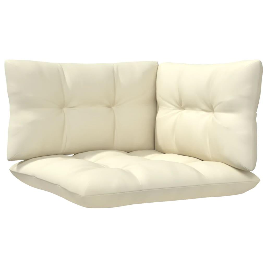 13 Piece Garden Lounge Set with Cream Cushions Pinewood