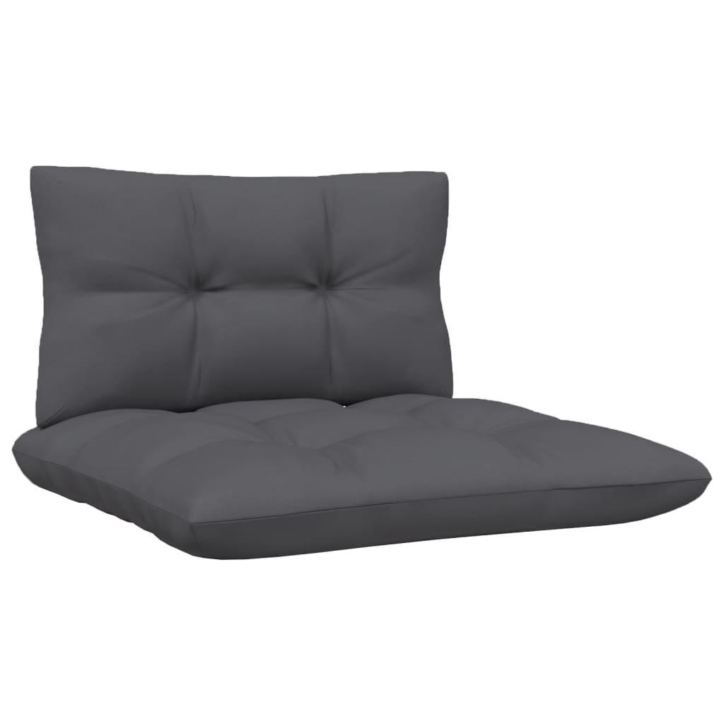 3-Seater Garden Sofa with Anthracite Cushions Solid Pinewood