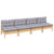 4-Seater Garden Sofa with Grey Cushions Solid Pinewood