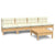 5 Piece Garden Lounge Set with Cream Cushions Pinewood