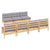 8 Piece Garden Lounge Set with Grey Cushions Pinewood