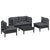 5 Piece Garden Lounge Set with Cushions Solid Pinewood