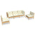 5 Piece Garden Lounge Set with Cream Cushions Solid Pinewood