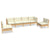 6 Piece Garden Lounge Set with Cream Cushions Solid Pinewood