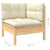 7 Piece Garden Lounge Set with Cream Cushions Solid Pinewood