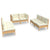 6 Piece Garden Lounge Set with Cream Cushions Solid Pinewood